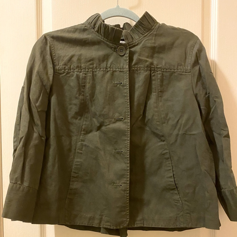 COPY - Coldwater Creek Cropped Olive Green Jacket